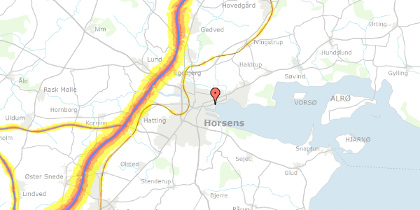 Trafikstøjkort på Fjordsgade 34, 2. , 8700 Horsens