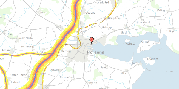 Trafikstøjkort på Fjordsgade 41, 8700 Horsens