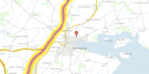 Trafikstøjkort på Flintebakken 126, 1. th, 8700 Horsens