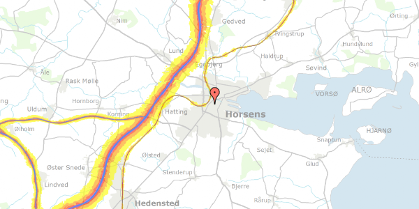 Trafikstøjkort på Frejasgade 3, 1. th, 8700 Horsens