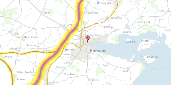 Trafikstøjkort på Gl Jernbanegade 5, 1. 1105, 8700 Horsens