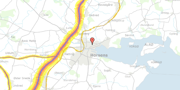 Trafikstøjkort på Gormsgade 5, st. th, 8700 Horsens