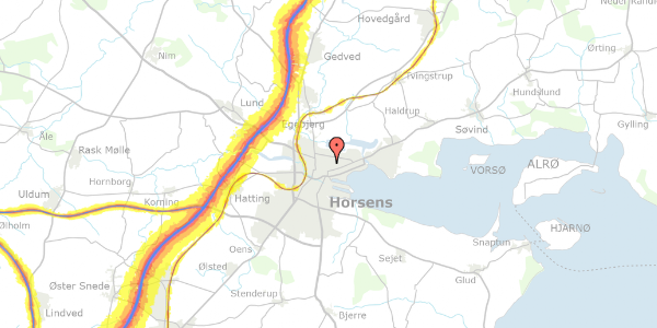 Trafikstøjkort på Gormsgade 22, 1. tv, 8700 Horsens