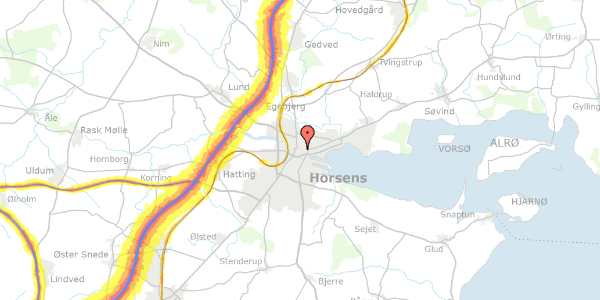 Trafikstøjkort på Graven 3, 3. th, 8700 Horsens