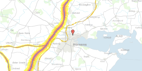 Trafikstøjkort på Griffenfeldtsgade 3, 1. tv, 8700 Horsens