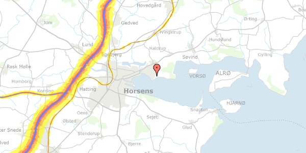 Trafikstøjkort på Grønningen 31, 8700 Horsens