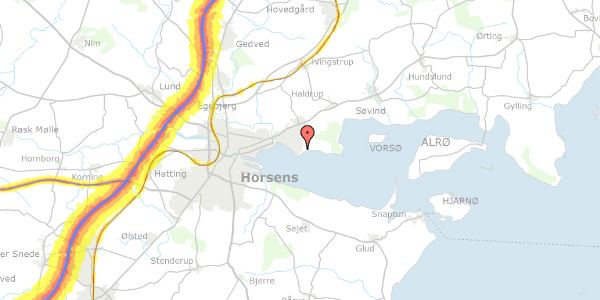 Trafikstøjkort på Grønningen 47, 8700 Horsens