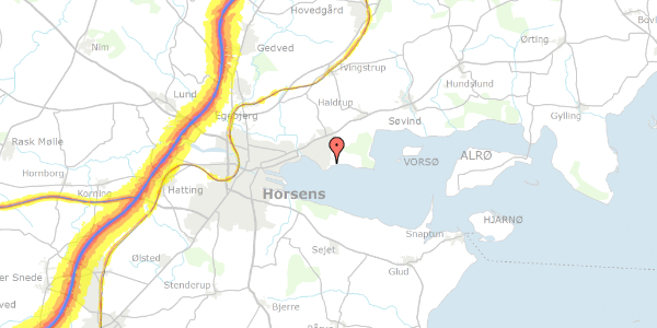 Trafikstøjkort på Grønningen 59, 8700 Horsens