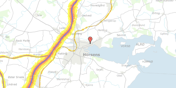 Trafikstøjkort på H C Andersens Gade 16, 8700 Horsens