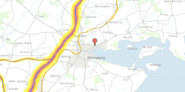 Trafikstøjkort på H C Andersens Gade 34, 8700 Horsens