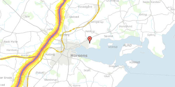 Trafikstøjkort på Herregårdsparken 27, 8700 Horsens