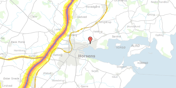 Trafikstøjkort på Hessellund 3, 8700 Horsens