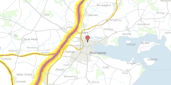 Trafikstøjkort på Houmannsgade 18, st. tv, 8700 Horsens