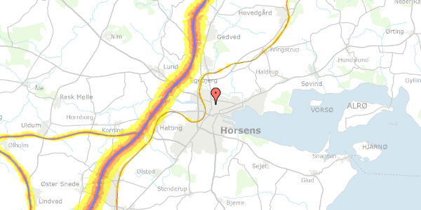 Trafikstøjkort på Houmannsgade 22, st. th, 8700 Horsens