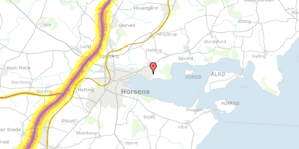 Trafikstøjkort på Hovmarksvej 98, 8700 Horsens