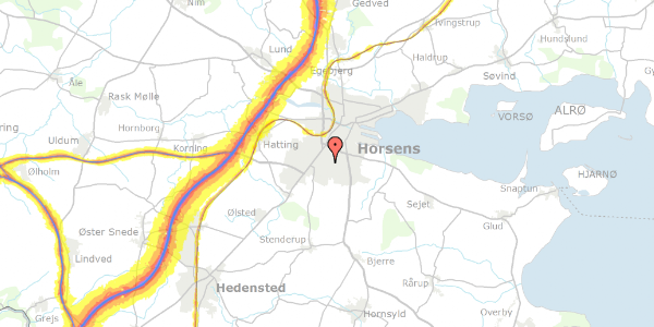 Trafikstøjkort på Hvedevænget 31, 8700 Horsens