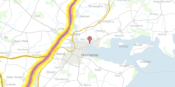 Trafikstøjkort på Hybenvej 49, st. th, 8700 Horsens