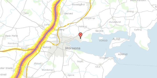 Trafikstøjkort på Højagervej 26, 8700 Horsens