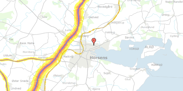 Trafikstøjkort på Højdedraget 3, 8700 Horsens