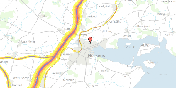 Trafikstøjkort på Håbetsvej 10, 8700 Horsens