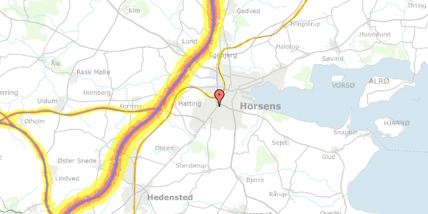 Trafikstøjkort på Kantatealle 16, 8700 Horsens