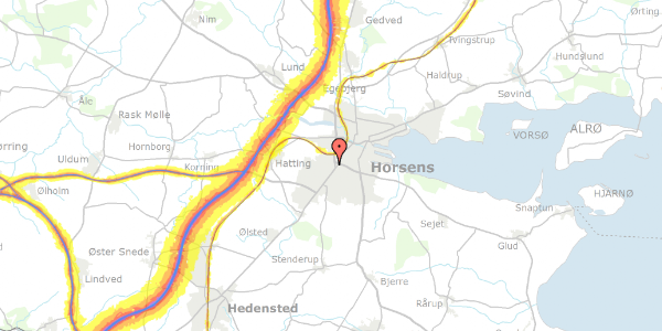 Trafikstøjkort på Kantatealle 31, 8700 Horsens