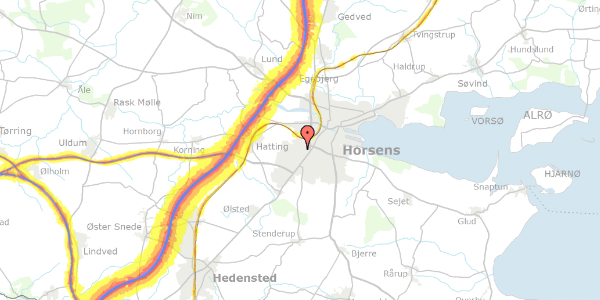 Trafikstøjkort på Klarinetvej 8, 8700 Horsens