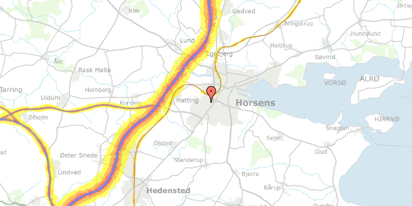 Trafikstøjkort på Klarinetvej 26, 8700 Horsens