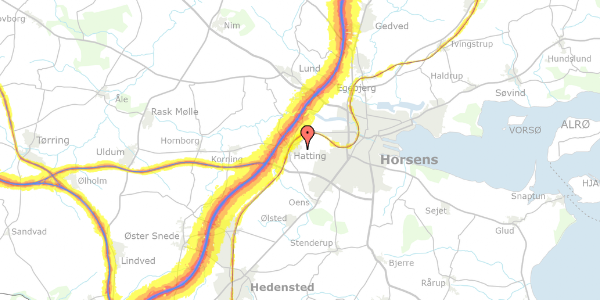 Trafikstøjkort på Klerkevænget 30, 8700 Horsens