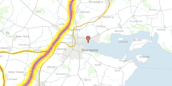 Trafikstøjkort på Langelinie 6E, 8700 Horsens