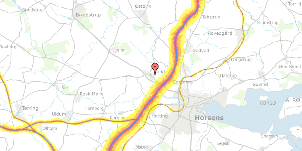 Trafikstøjkort på Langgade 4, 8700 Horsens