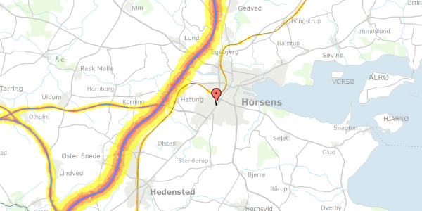 Trafikstøjkort på Lindholm 9, 8700 Horsens