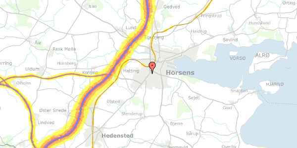 Trafikstøjkort på Lokesalle 4, 8700 Horsens