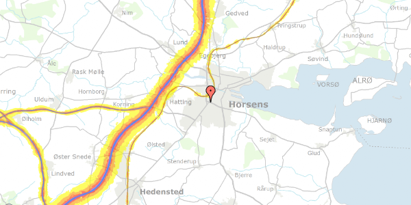 Trafikstøjkort på Lokesalle 55, 8700 Horsens