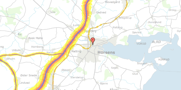 Trafikstøjkort på Lærkevej 5, 8700 Horsens