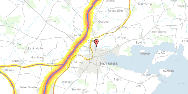 Trafikstøjkort på Mosevangen 1, 8700 Horsens