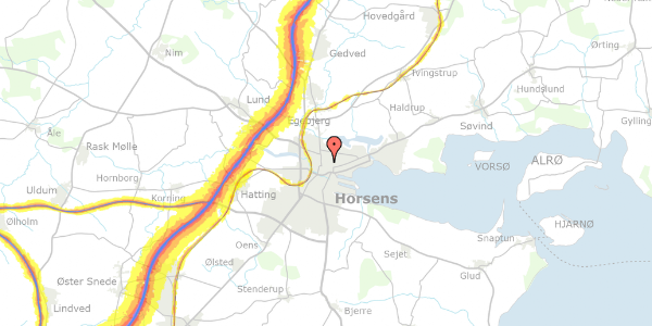 Trafikstøjkort på Møllegade 4, 2. th, 8700 Horsens