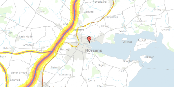 Trafikstøjkort på Niels Gyldings Gade 5, 1. tv, 8700 Horsens