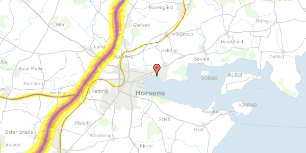 Trafikstøjkort på Næsset 15, 8700 Horsens