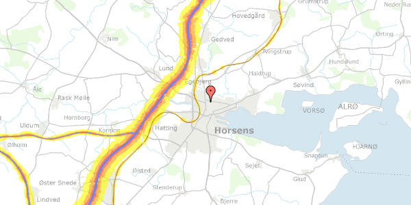 Trafikstøjkort på Nørrebrogade 22, 1. , 8700 Horsens