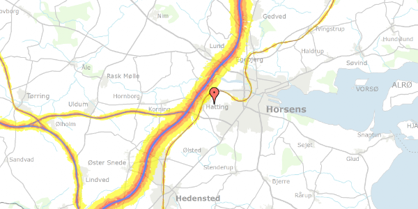 Trafikstøjkort på Præstemarksvej 66, 8700 Horsens