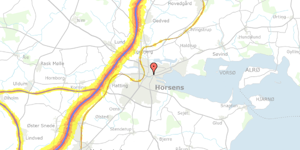 Trafikstøjkort på Rådhustorvet 2, 2. , 8700 Horsens