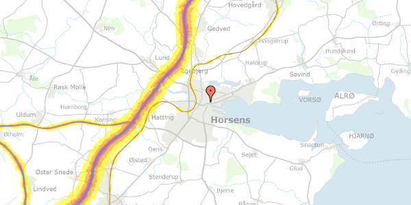 Trafikstøjkort på Rådhustorvet 21, 1. , 8700 Horsens