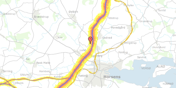 Trafikstøjkort på Rådvedvej 103, 8700 Horsens