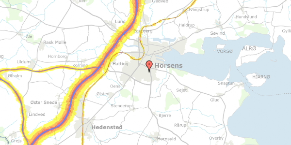 Trafikstøjkort på Solsikkevej 84, 8700 Horsens