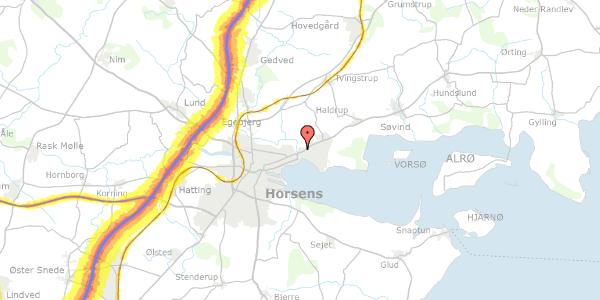 Trafikstøjkort på Solsvinget 4, 8700 Horsens