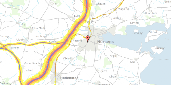 Trafikstøjkort på Sonatevej 21, 8700 Horsens