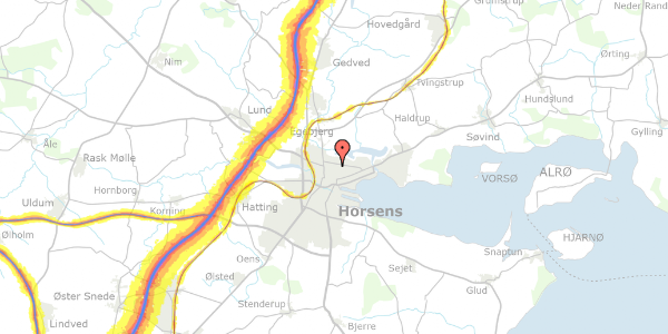 Trafikstøjkort på Sportsalle 2, 8700 Horsens