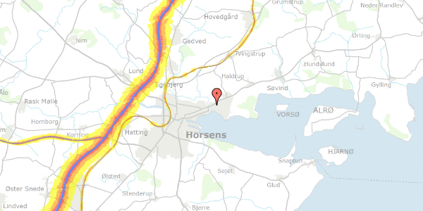 Trafikstøjkort på Sundbakken 4H, 8700 Horsens