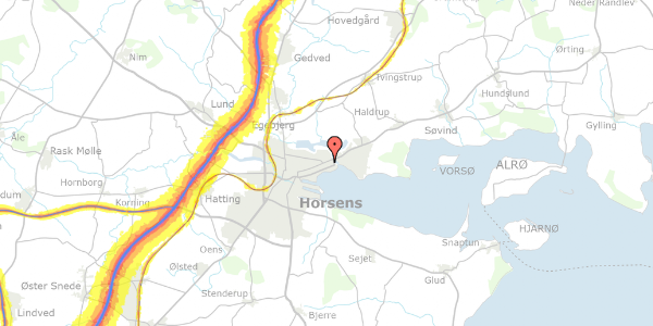 Trafikstøjkort på Sundvej 70, 8700 Horsens